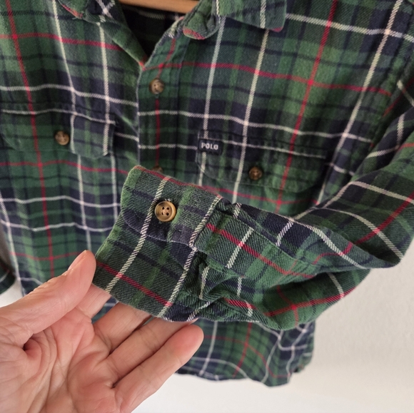 Polo Ralph Lauren Green Plaid Shirt Boys 5 - Picture 6 of 12